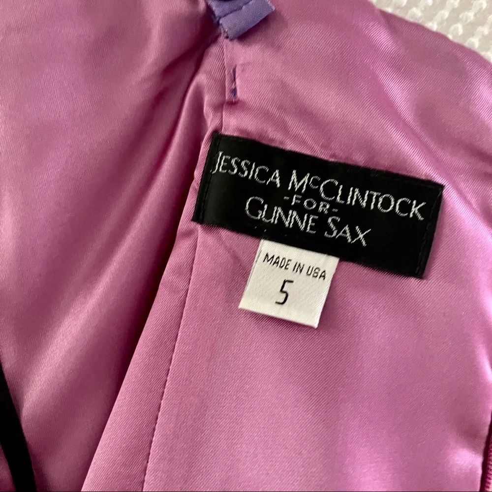 Gunne Sax Iridescent maxi dress slip party dress Lavender rhinestone Y2K - Picture 11 of 16